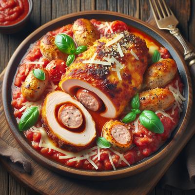 Image of Sausage Stuffed Chicken Parmesan