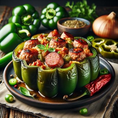Image of Sausage Stuffed Green Bell Peppers