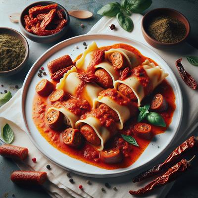 Image of Sausage Stuffed Manicotti with Sun Dried Tomato Sauce