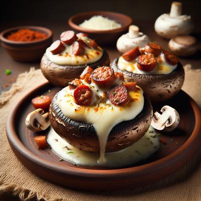 Image of Sausage Stuffed Portabella Mushrooms with Mozzarella Cheese