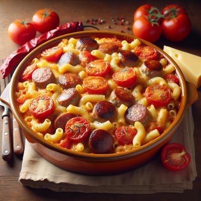 Image of Sausage Tomato Macaroni and Cheese Casserole