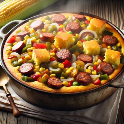 Image of Sausage Veggie Cornbread Casserole