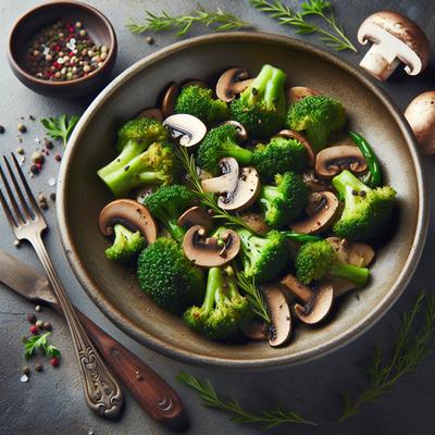 Image of Sauted Broccoli and Mushrooms