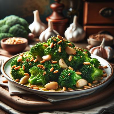 Image of Sauted Broccoli with Garlic and Pine Nuts