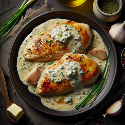 Image of Sauted Chicken Breasts with Creamy Chive Sauce