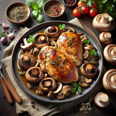 Image of Sauted Chicken Breasts with Shiitake Mushroom Ragout