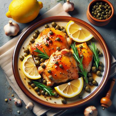 Image of Sauted Chicken Thighs with Lemon and Capers Ww 5