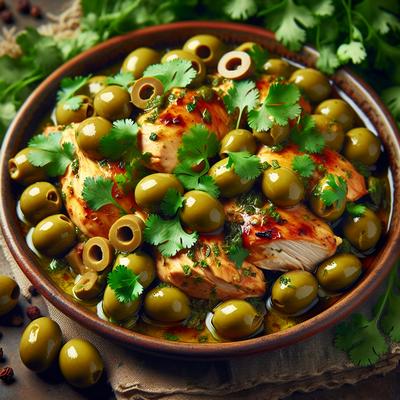 Image of Sauted Chicken with Green Olives and Cilantro