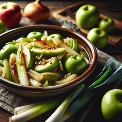 Image of Sauted Green Apples and Leeks