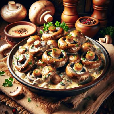 Image of Sauted Mushrooms in Cream Sauce German Style