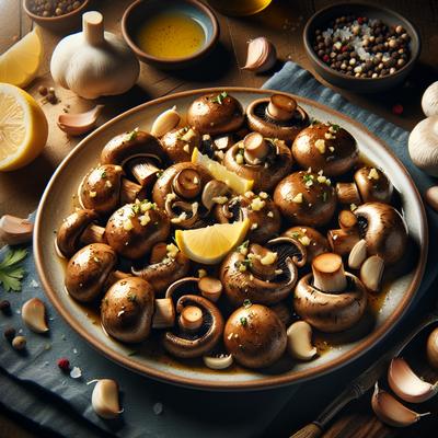 Image of Sauted Mushrooms with Garlic and Lemon Juice