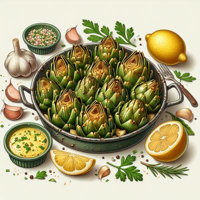 Image of Sauteed Artichokes in Lemon Garlic Sauce