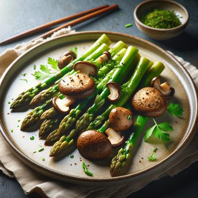 Image of Sauteed Asparagus with Shiitake Mushrooms