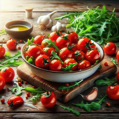 Image of Sauteed Baby Tomatoes with Arugula