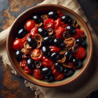 Image of Sauteed Black Olives with Tomatoes