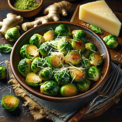 Image of Sauteed Brussels Sprouts with Ginger and Parmesan