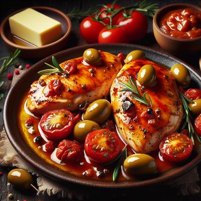 Image of Sauteed Chicken Breasts with Tomato Olive Butter Sauce