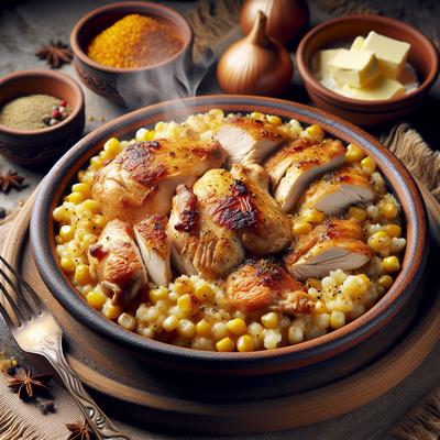 Image of Sauteed Chicken with Hominy Casserole