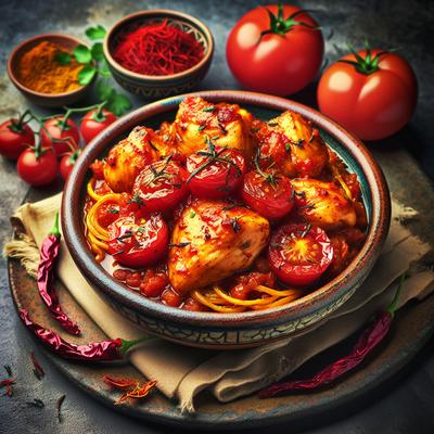 Image of Sauteed Chicken with Tomato Saffron Vinaigrette