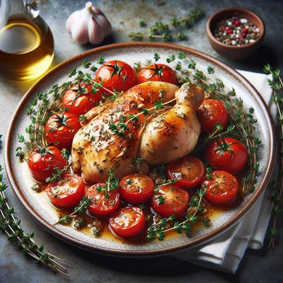 Image of Sauteed Chicken with Tomato Thyme White Wine Vinegar
