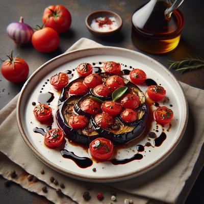 Image of Sauteed Eggplant with Tomatoes and Balsamic Vinegar
