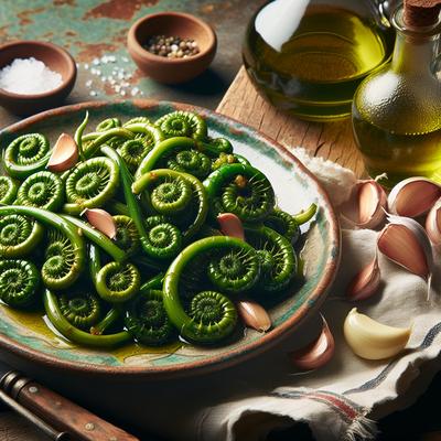 Image of Sauteed Fiddlehead Ferns Basic Recipe