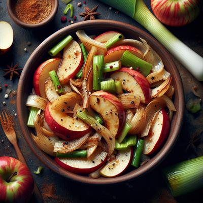 Image of Sauteed Gala Apples and Leeks