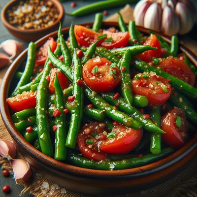 Image of Sauteed Green Beans with Tomato Garlic