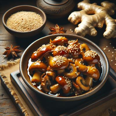 Image of Sauteed Mushrooms with Sesame and Ginger