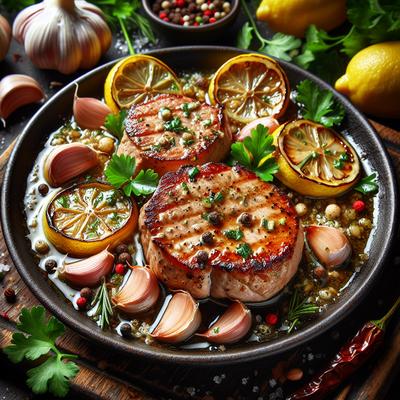 Image of Sauteed Pork Medallions with Lemon Garlic Sauce
