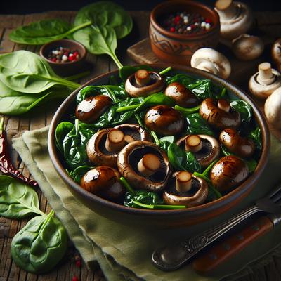 Image of Sauteed Portabellas Spinach