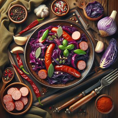Image of Sauteed Red Cabbage with Sausage