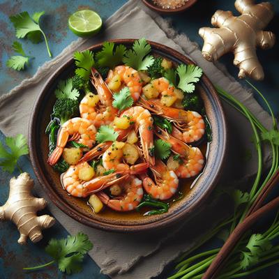 Image of Sauteed Shrimp with Coconut Oil Ginger and Coriander