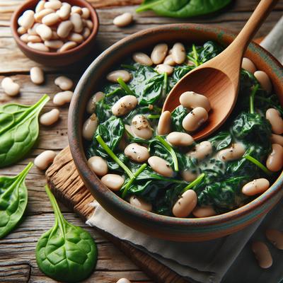 Image of Sauteed Spinach and Butter Beans