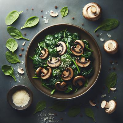 Image of Sauteed Spinach and Portabella Mushrooms