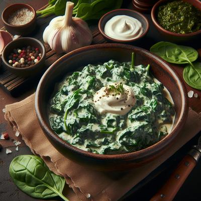 Image of Sauteed Spinach Cream Sauce
