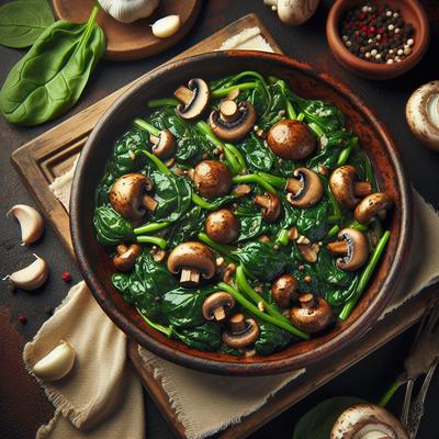 Image of Sauteed Spinach with Mushrooms