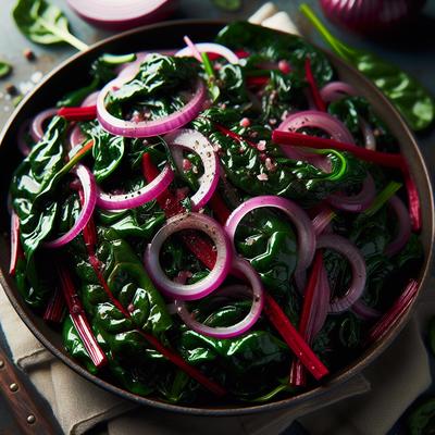 Image of Sauteed Swiss Chard with Red Onions
