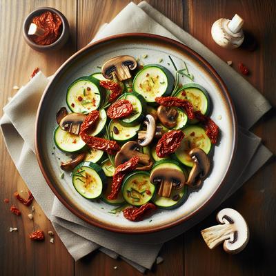 Image of Sauteed Zucchini and Mushroom with Sun Dried Tomatoes