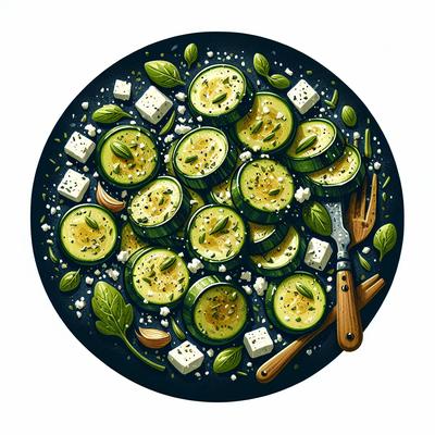 Image of Sauteed Zucchini with Oregano and Feta Ww 1 Point