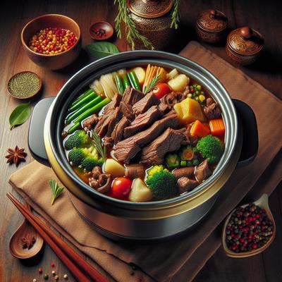 Image of Savory Beef Soup in Wolfgang Puck Pressure Cooker