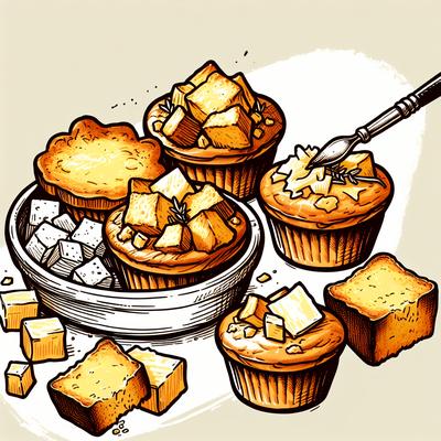 Image of Savory Bread Pudding Cupcakes