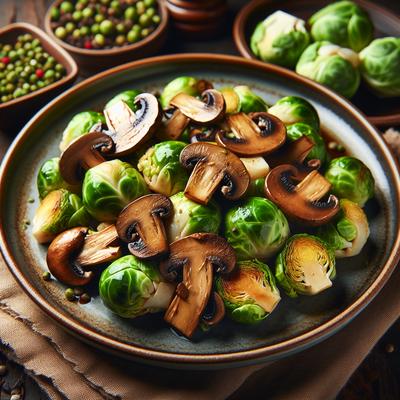 Image of Savory Brussels Sprouts and Mushrooms
