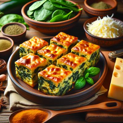 Image of Savory Cheesy Spinach Squares