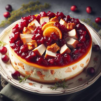 Image of Savory Chicken Cheesecake with Cranberry Orange Relish