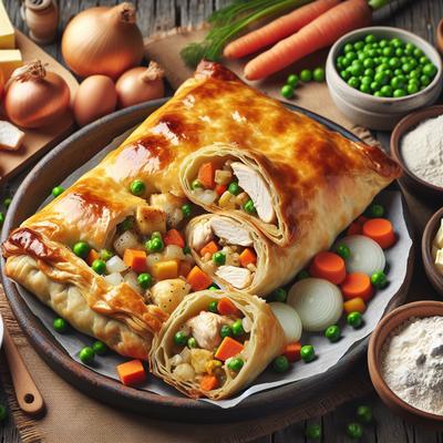 Image of Savory Chicken Vegetable Strudel