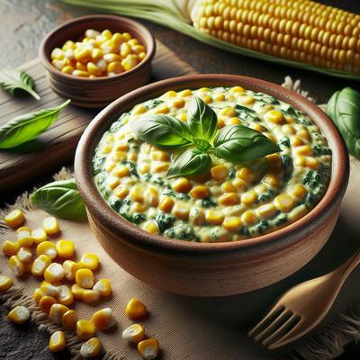 Image of Savory Corn Basil Pudding