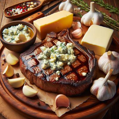 Image of Savory Grilled Steak with Bleu Cheese Garlic Butter
