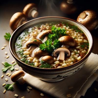 Image of Savory Mushroom Barley Soup