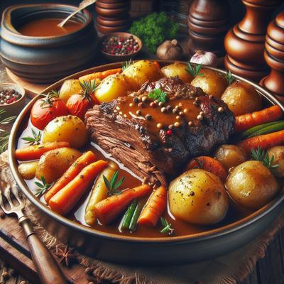 Image of Savory Pot Roast with Pan Gravy Oven or Crock Pot
